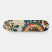 Retro Floral Pattern Cool Trendy Skateboard (Horizontaal)