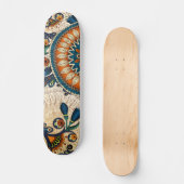 Retro Floral Pattern Cool Trendy Skateboard (Voorkant)