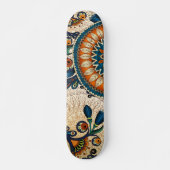 Retro Floral Pattern Cool Trendy Skateboard (Voorkant)