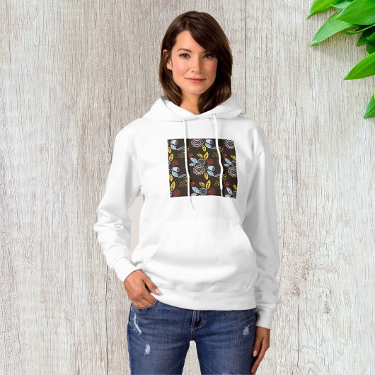 Retro Floral Pattern Hoodie