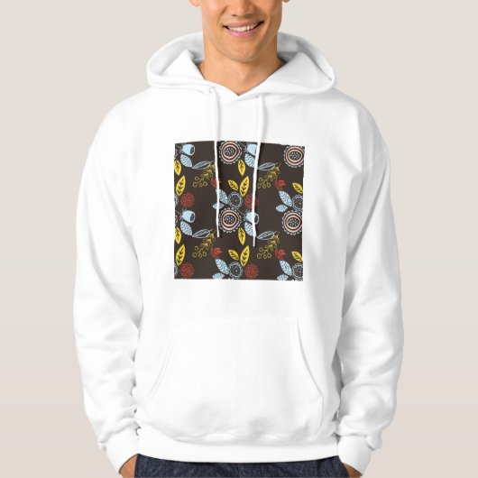 Retro Floral Pattern Hoodie (Voorkant)