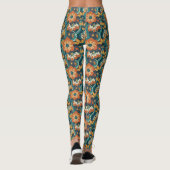 Retro Floral Pattern Leggings (Achterkant)