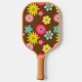 Retro Floral Pattern Pickleball Paddle (Achterkant)