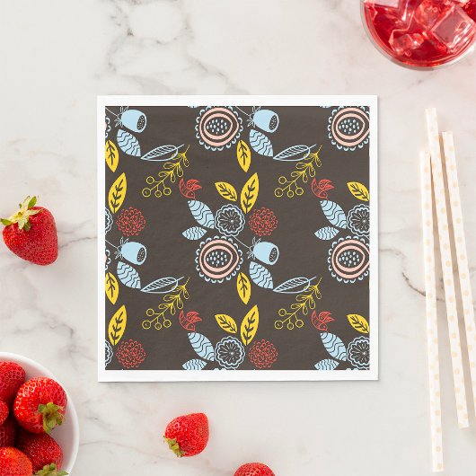 Retro Floral Pattern Servet