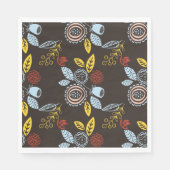 Retro Floral Pattern Servet (Voorkant)