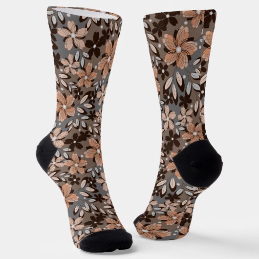 Retro floral pattern. sokken (Gebogen)
