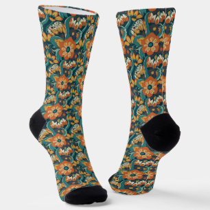 Retro Floral Pattern Sokken