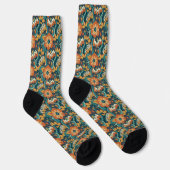 Retro Floral Pattern Sokken (Rechts)