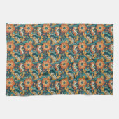 Retro Floral Pattern Theedoek (Horizontaal)