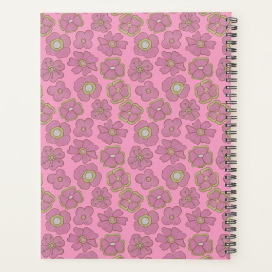 Retro Floral Pink Planner (Achterkant)