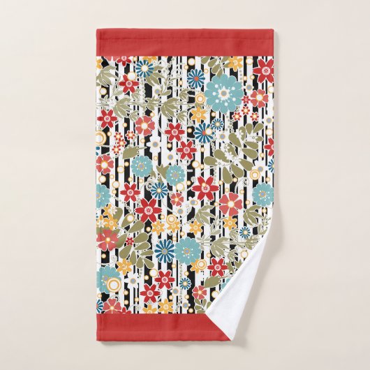 Rétro, floral rétro (Serviette à main)