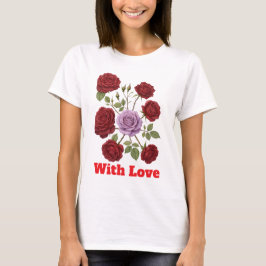 Retro Floral  Romantisch Botanisch Roos T-shirt