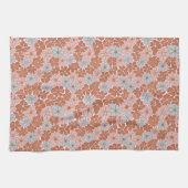 Retro Floral Seamless Pattern Theedoek (Horizontaal)