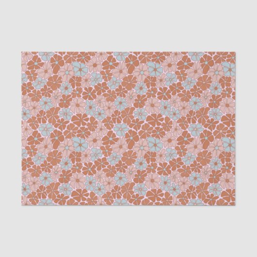 Retro Floral Seamless Pattern Tissuepapier (Voorkant)