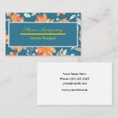 Retro Floral Seamless Pattern Visitekaartje (Voorkant / Achterkant)