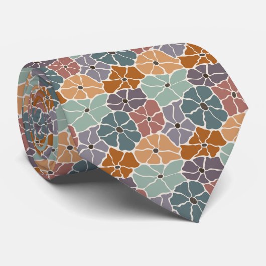 Retro Floral Spring Garden Stropdas (Opgerold)