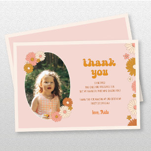 Retro Floral Super 2e anniversaire Carte de remerc