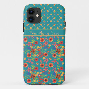 Retro Floral sur Turquoise Xtreme iPhone 5 Coque p