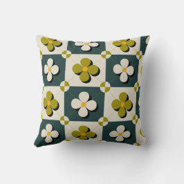 Retro Floral Tegels Kussen