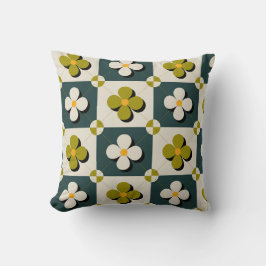 Retro Floral Tegels Kussen