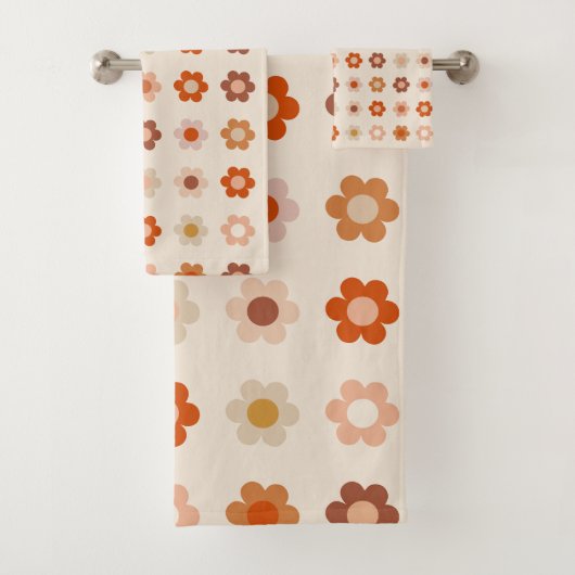 Retro Floral Terracotta Beige (En situation)