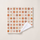Retro Floral Terracotta Beige (Gant de toilette)