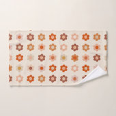 Retro Floral Terracotta Beige (Serviette à main)