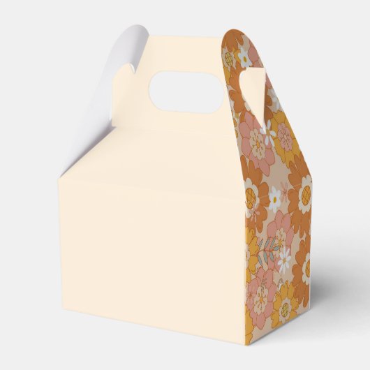 Retro floral two groovy jarig Favor Box Bedankdoosjes (Achterkant)