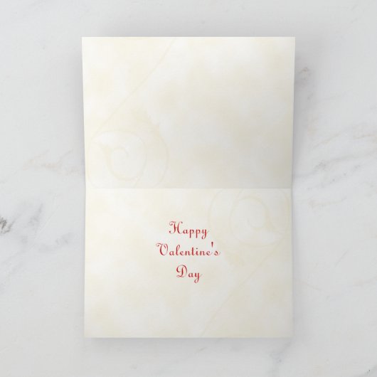 Retro Floral Victoriaans Valentijnsdag Kaart (Binnen)