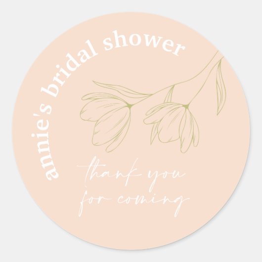 Retro Floral Vrijgezellenfeest Favor Seal Sticker (Voorkant)