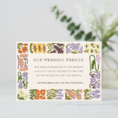  Retro Floral website | RSVP QR-code Informatiekaartje (Staand voorkant)