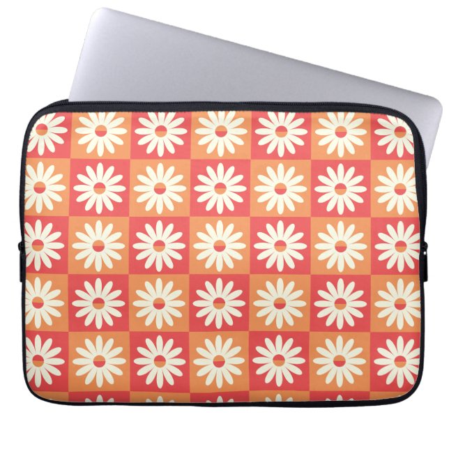 "Retro florale fusie Laptop Sleeve (Voorkant)