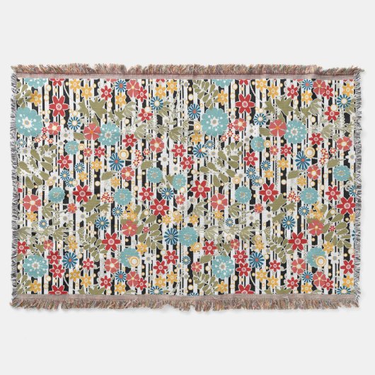 Retro, florale retro deken (Voorkant)