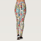 Retro, florale retro leggings (Achterkant)