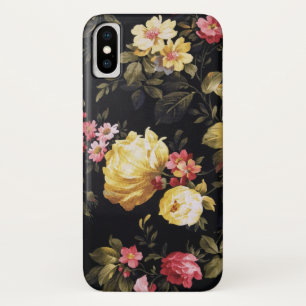 retro florale stof iPhone x hoesje