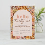 Retro Florals ANY AGE Invitation (Debout devant)
