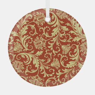 Retro florals: patroonachtergrond. glas ornament