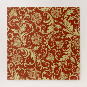 Retro florals: patroonachtergrond. legpuzzel