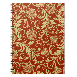 Retro florals: patroonachtergrond. notitieboek