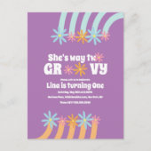 Retro Florals Way Two Groovy Birthday Briefkaart (Voorkant)