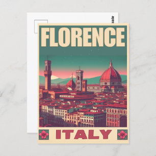 Retro Florence, Firenze Italië reisgeschenken Briefkaart