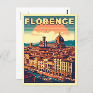 Retro Florence, Firenze Italië reisgeschenken Briefkaart