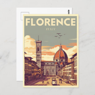 Retro Florence, Firenze Italië reisgeschenken Briefkaart