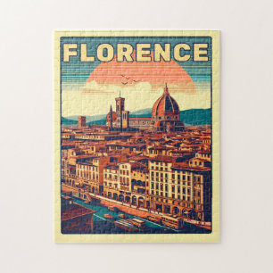 Retro Florence, Firenze Italië reisgeschenken Legpuzzel