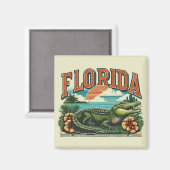 Retro Florida Alligator Magneet (Voorkant / Achterkant)