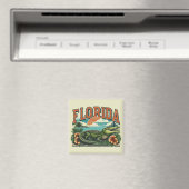 Retro Florida Alligator Magneet (Insitu (Vaatwasser))