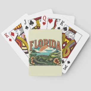 Retro Florida Alligator Pokerkaarten