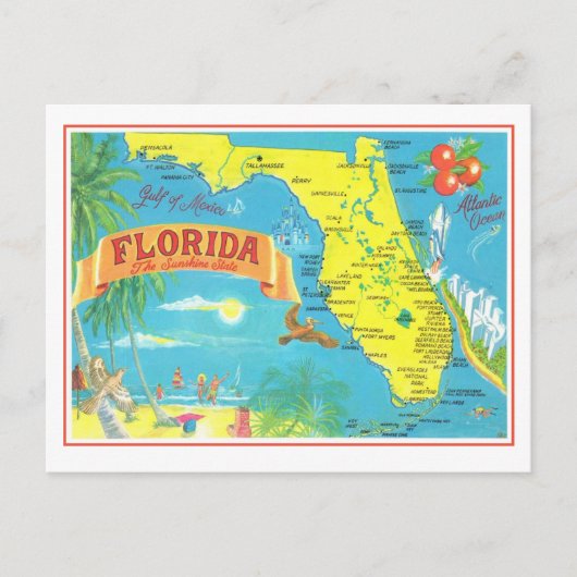 Retro Florida Kaart  (Voorkant)