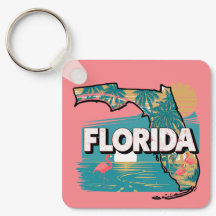 Retro Florida Silhouette Square