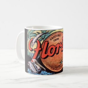 Retro Florida Sinaasappel Koffiemok